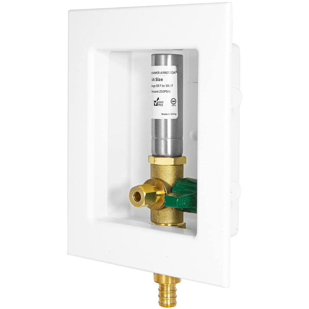 Pex Pre-Assembled Ice Maker Outlet Box, 1/2-Inch Pex F1807 Crimp with Install...