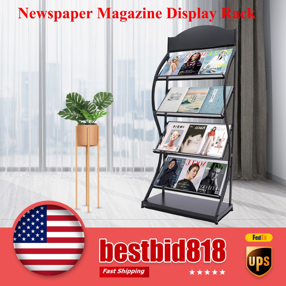 Newspaper Magazine Display Rack Manual Book Rack Floor-Standing Storage Rack