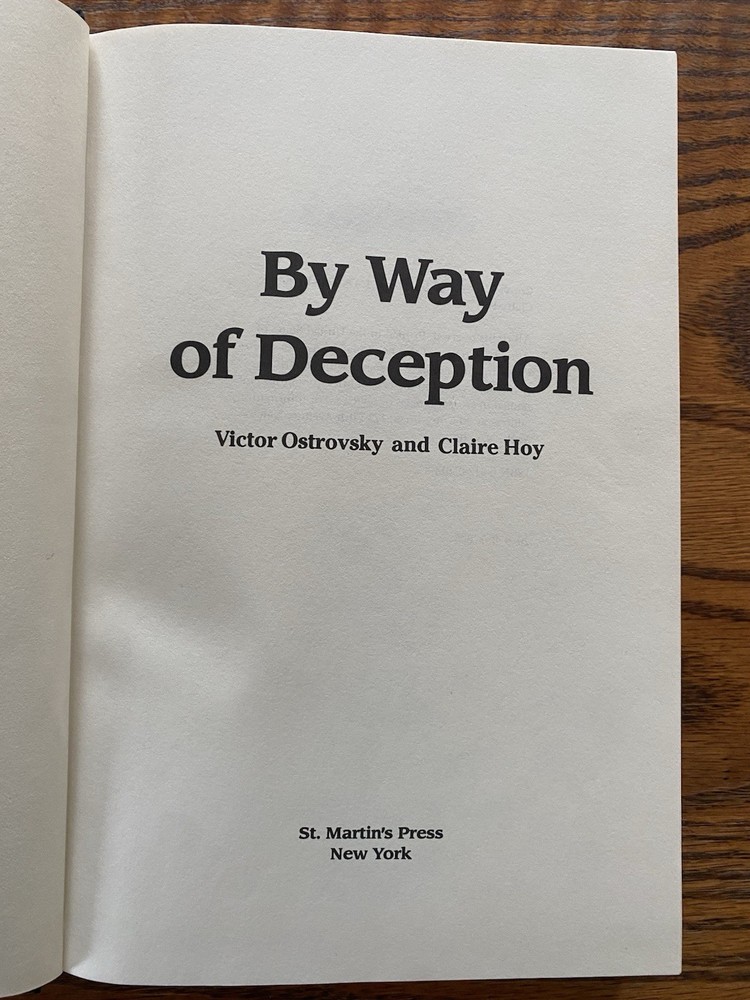 By Way of Deception by Claire Hoy and Victor Ostrovsky (1990, Hardcover)