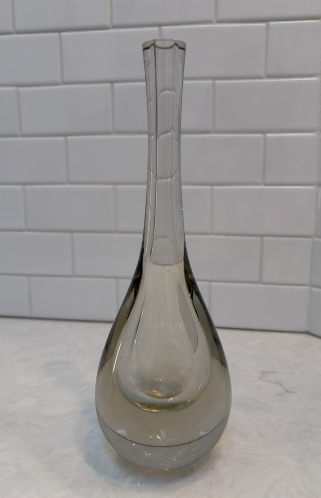 Kosta Boda MCM Clear glass sommerso vase 1960s Goran Warff