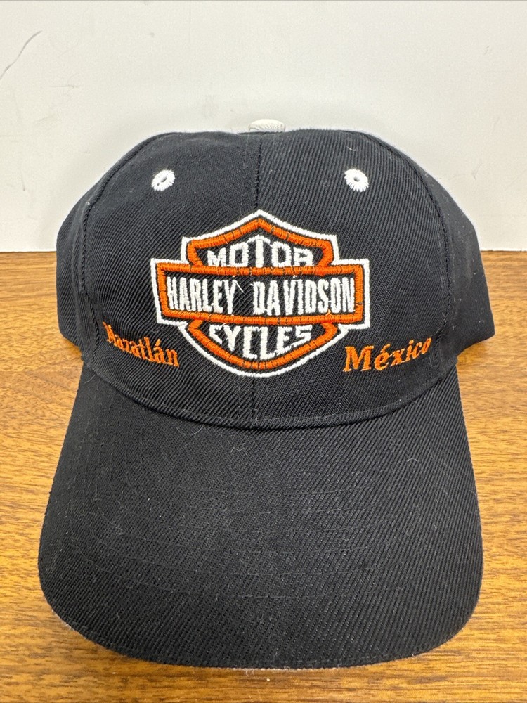 Harley Davidson Hat Motorcycle Cap Mazatlan Mexico Black Embroidered Adjustable