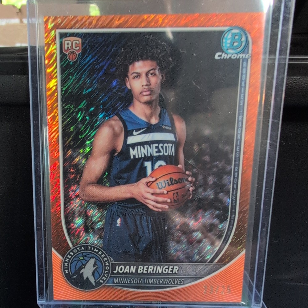 2025-26 Bowman Joan Beringer Chrome RC Orange Refractor #/25 Timberwolves