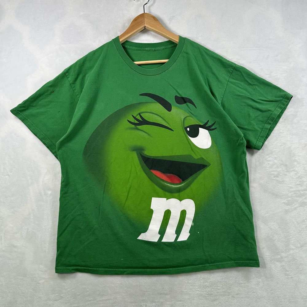 Vintage Green M&M's Candy T-Shirt Michelle Mars Big Print Men’s Size 2XL