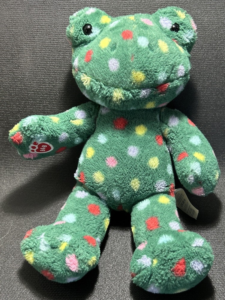 Build A Bear Jolly Jumps Frog Toad Holiday Green Polka Dot Stuffed Animal BAB