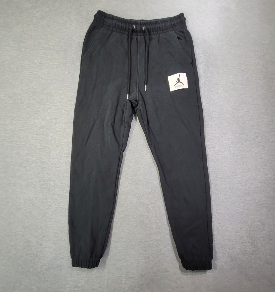 Air Jordan Joggers Mens Small Black Sweatpants Drawstring Gym Casual Logo
