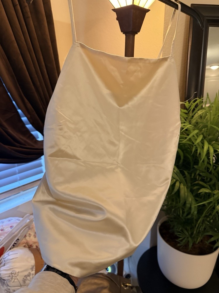 Abercrombie & Fitch Ivory Satin Cowl Neck Spaghetti Strap Cami Tank L