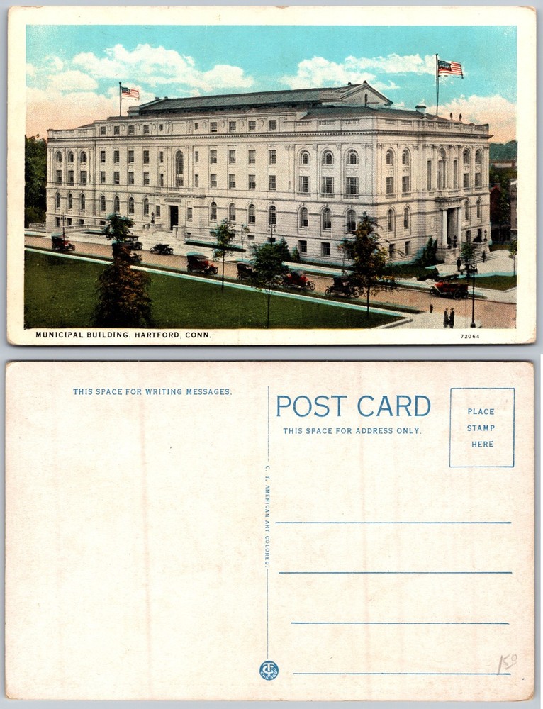 Hartford CT Municipal Building Postcard