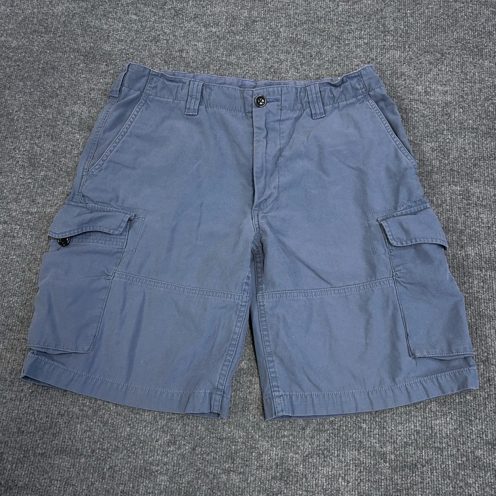 Polo Ralph Lauren Cargo Shorts Mens 33 Faded Blue Drill Khaki Military Twill 10