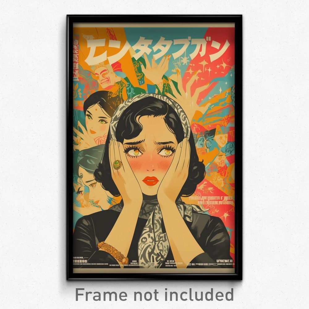 Indonesian Movie Poster - Woman in Silver Yellow Neckerchief Feeling Worthy