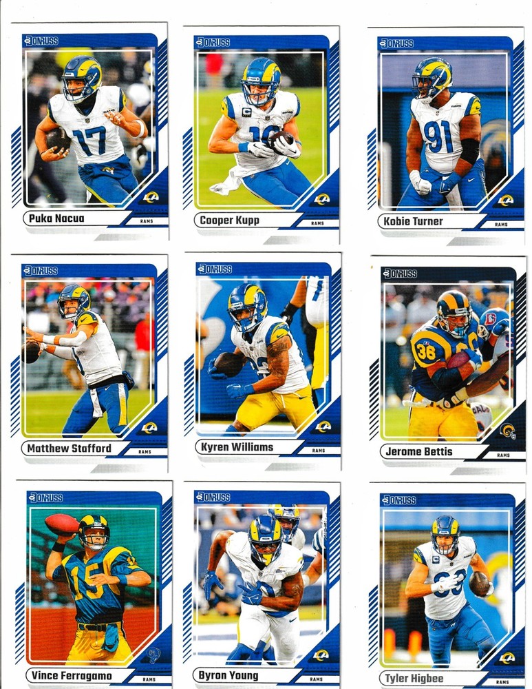 🔵🟡🔵 2024 Donruss Los Angeles Rams  Complete Base Team Set (12 Card Lot) 🟡🔵