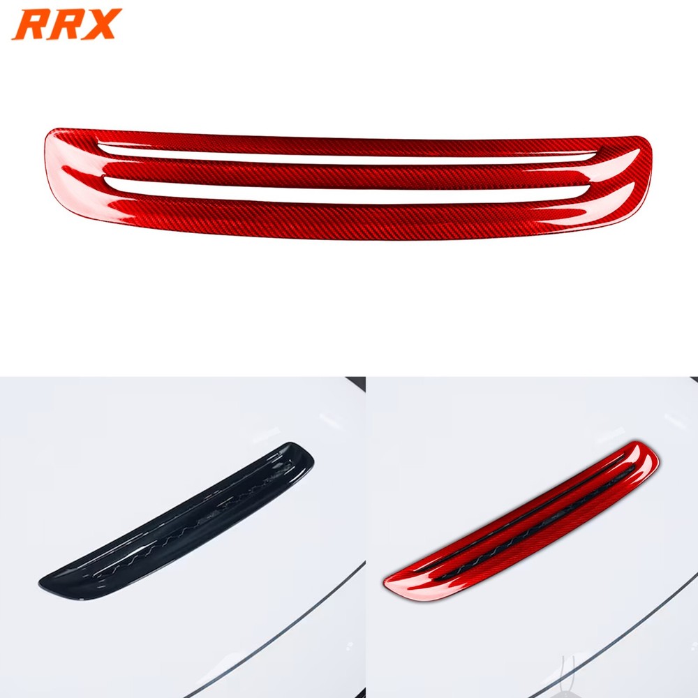 Red Dry Carbon Fiber Hood Vent Cover for Honda Civic Type R FL5 2022-2025
