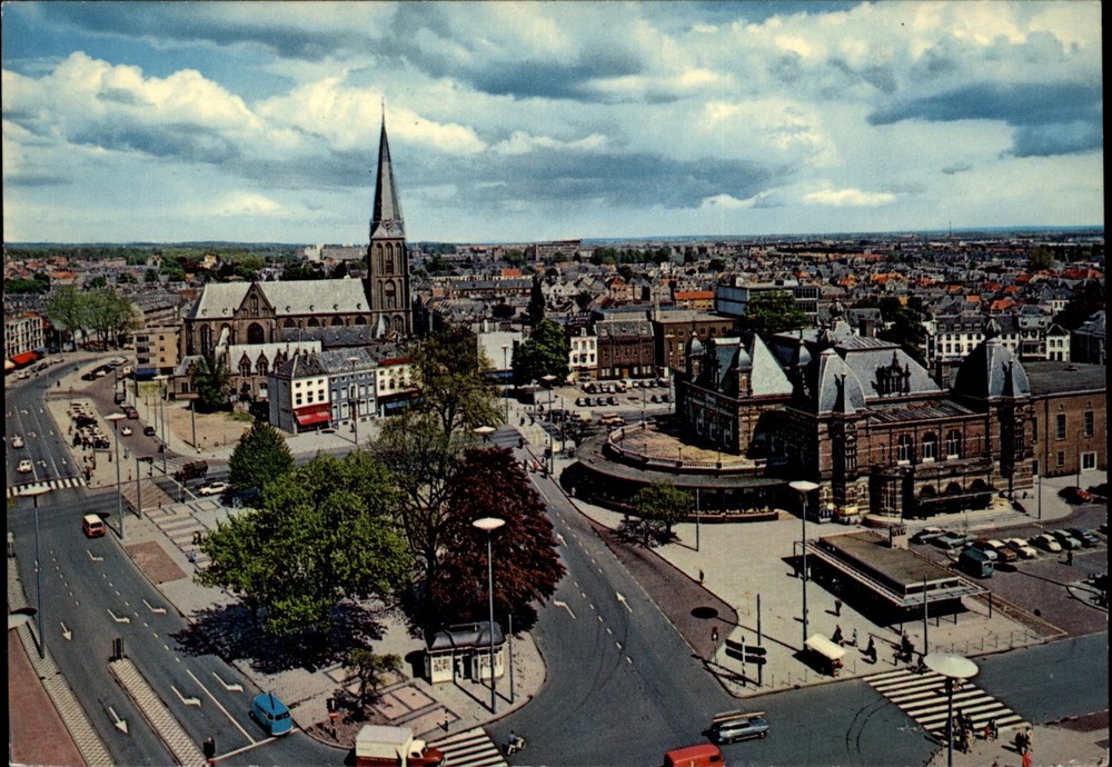 Aerial Arnhem Gelderland Netherlands view vintage postcard h472