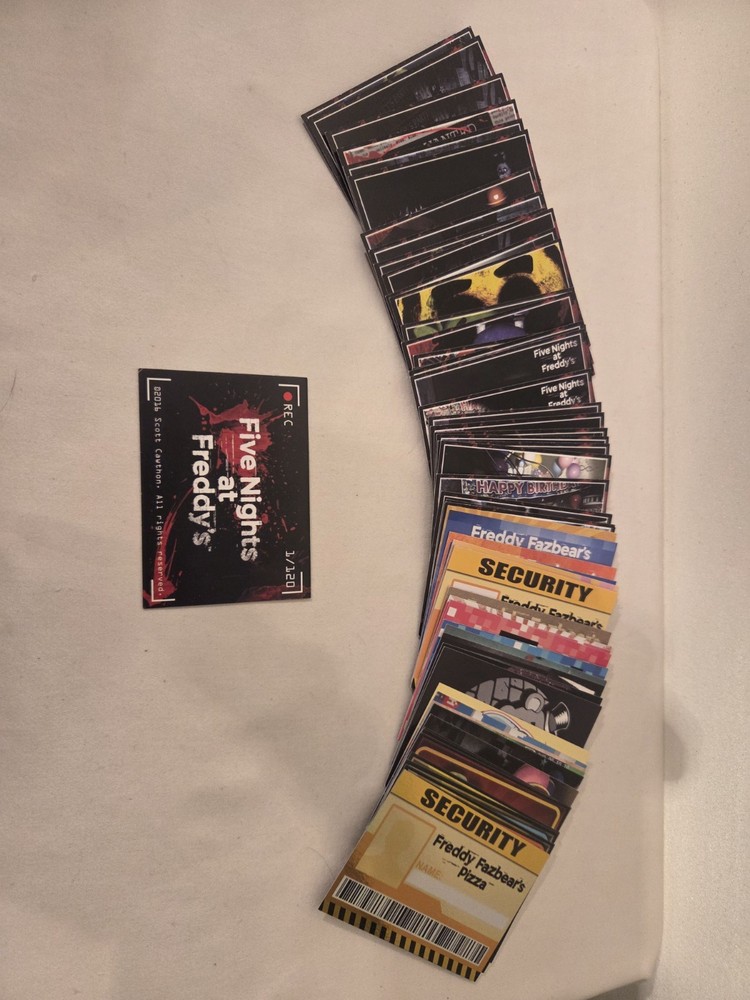 Five Nights At Freddy's FNAF Trading Cards 2016 Lot Of 60