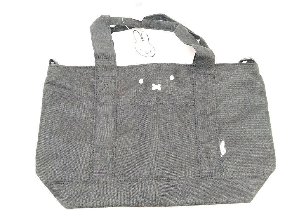 2WAY Tote Bag Horizontal Tote Miffy 6061 Women's B98 Face Black Shoulder bag
