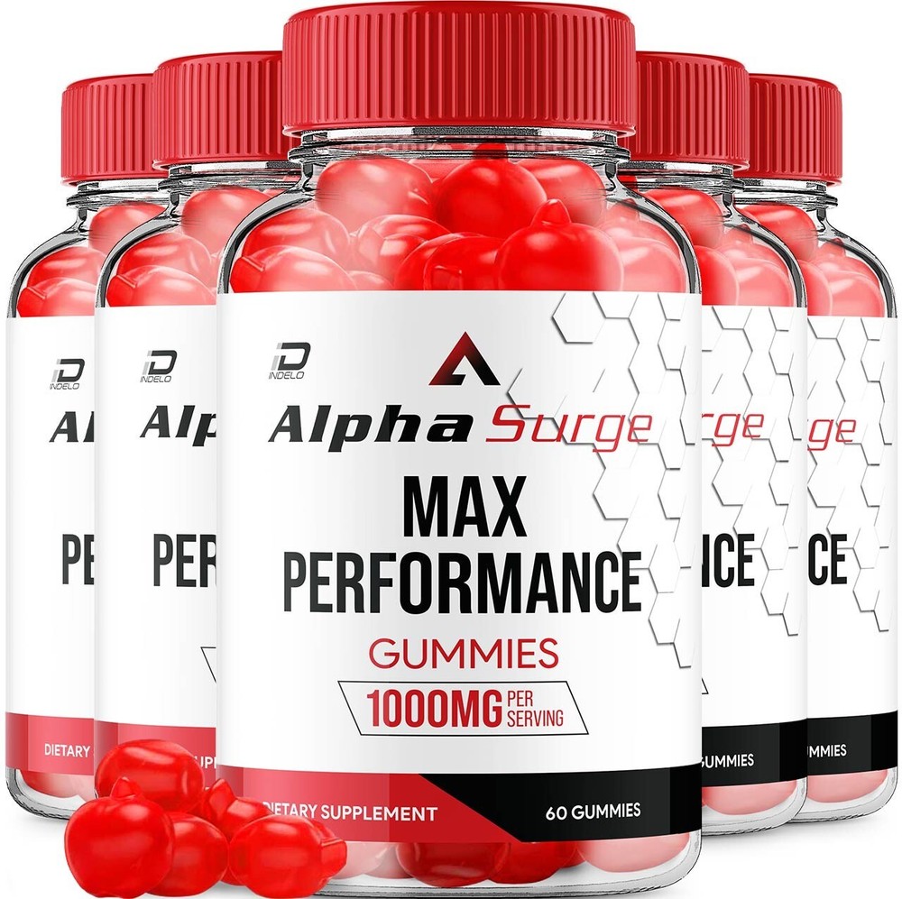 (5 Pack) Alpha Surge Gummies for Men – AlphaSurge ACV Gummy 1000MG,Vitamin B12