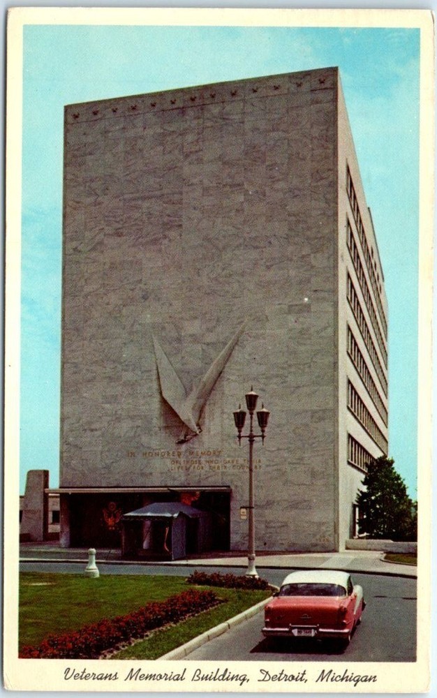 Postcard - Veterans Memorial Building - Detroit, Michigan