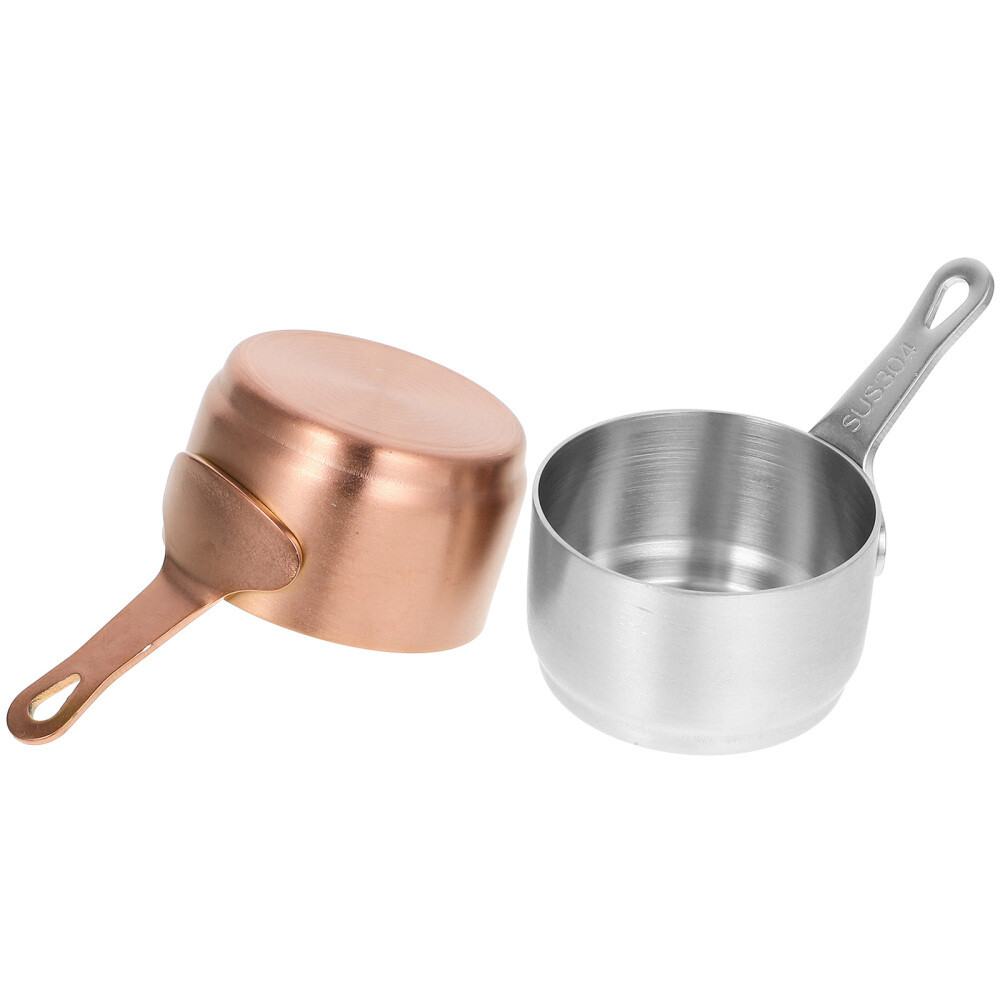 2 Pcs Mini Pots for Cooking Saucepan Stainless Steel Storing Condiments Dipping