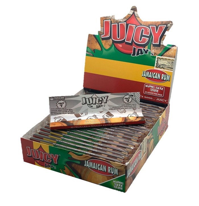 Juicy Jay’s King Size Jamaican Rum Rolling Papers - 24-Pack Display