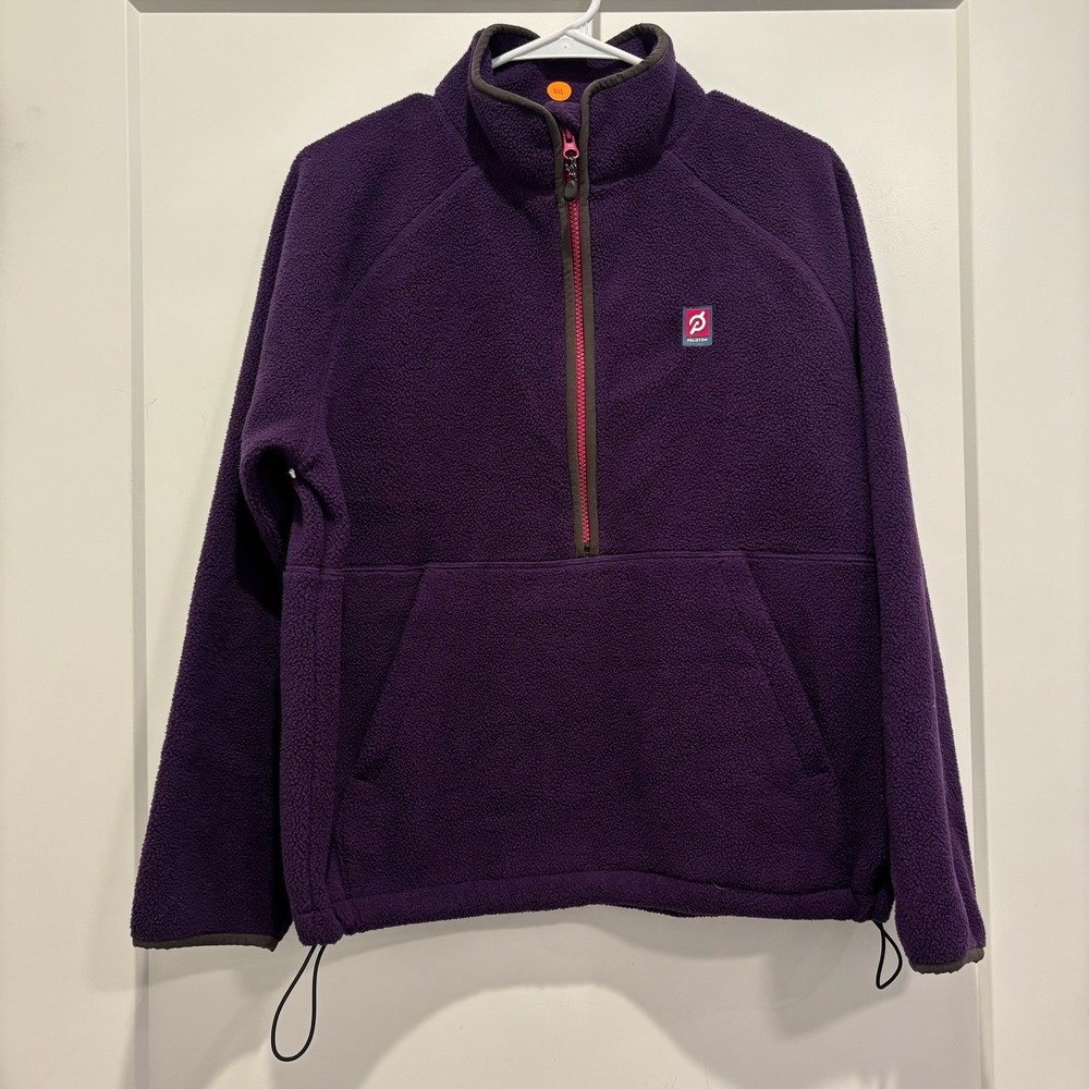 Peloton Womens Purple Sherpa Fleece Half Zip Pullover Jacket Size Medium