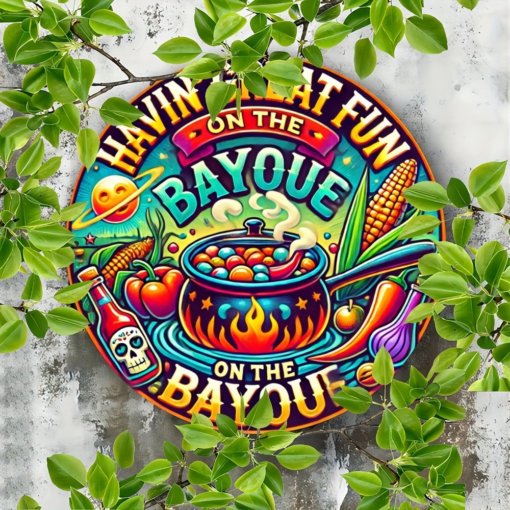 Swamp Delight Skull Cajun Food Bayou Theme Vintage Aluminum Wall Art Decor