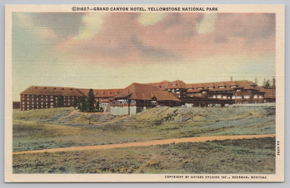 National & State Parks~Yellowstone Park WY~Grand Canyon Hotel~Vintage Postcard