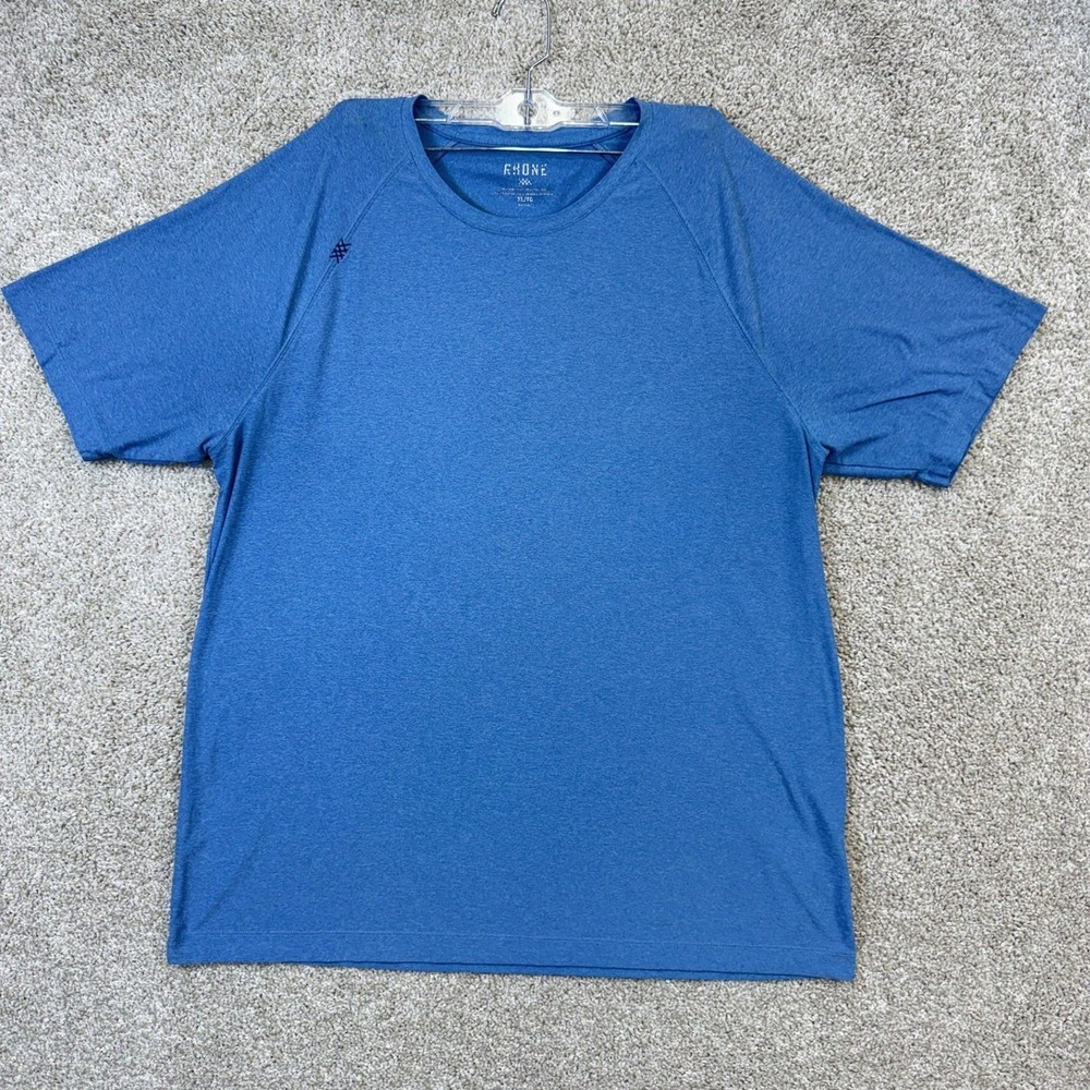 RHONE T-Shirt Mens Extra Large Blue Heathered Short Sleeve Crew Neck