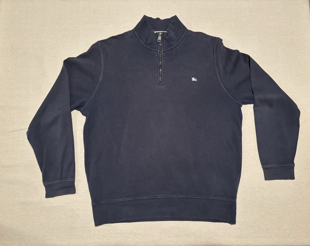Burberry London Quarter Zip Pullover Nova Check Black Men’s XL