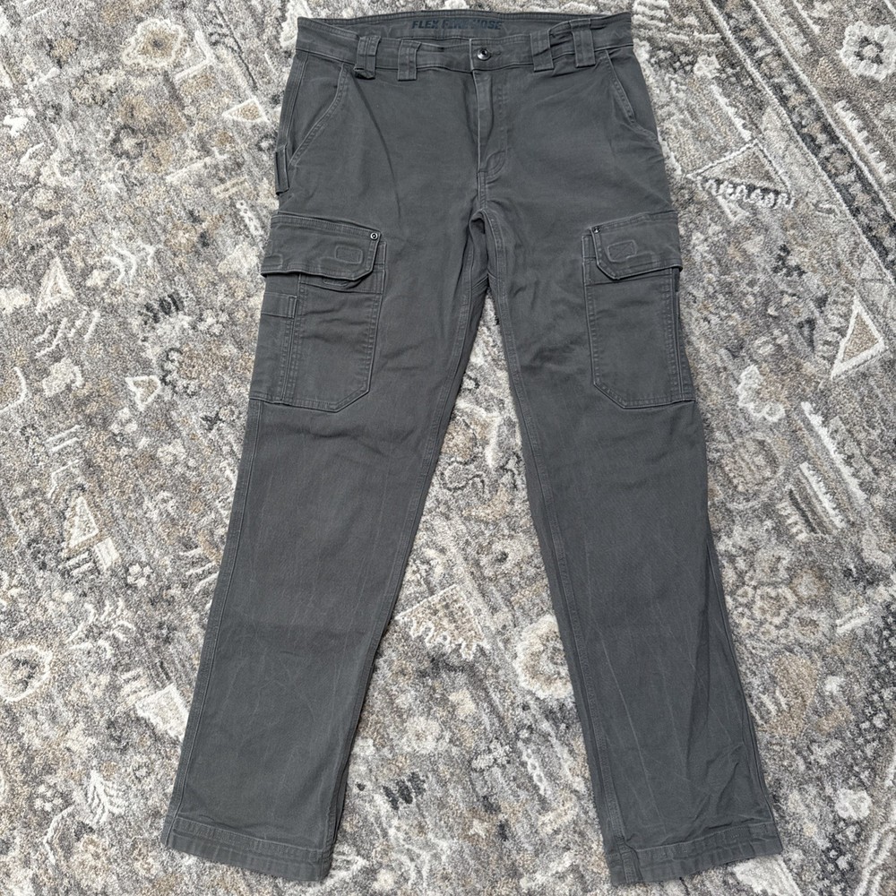 Duluth Flex Fire Hose Cargo Pants Men’s 34x32 (34x31) Gray Slim Fit
