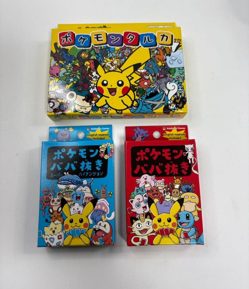 Pokemon Japanese Center Playing Cards Taruka & Babanuki Old Maid Set 3 Boxes
