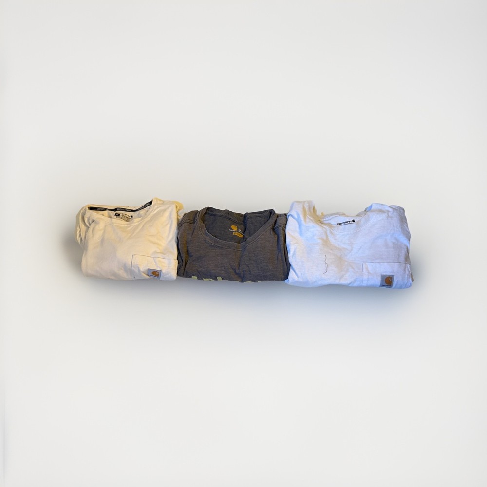 Carhartt Pocket T-Shirt Lot of 3 Men’s Size XL Workwear Tees White/Gray Logo