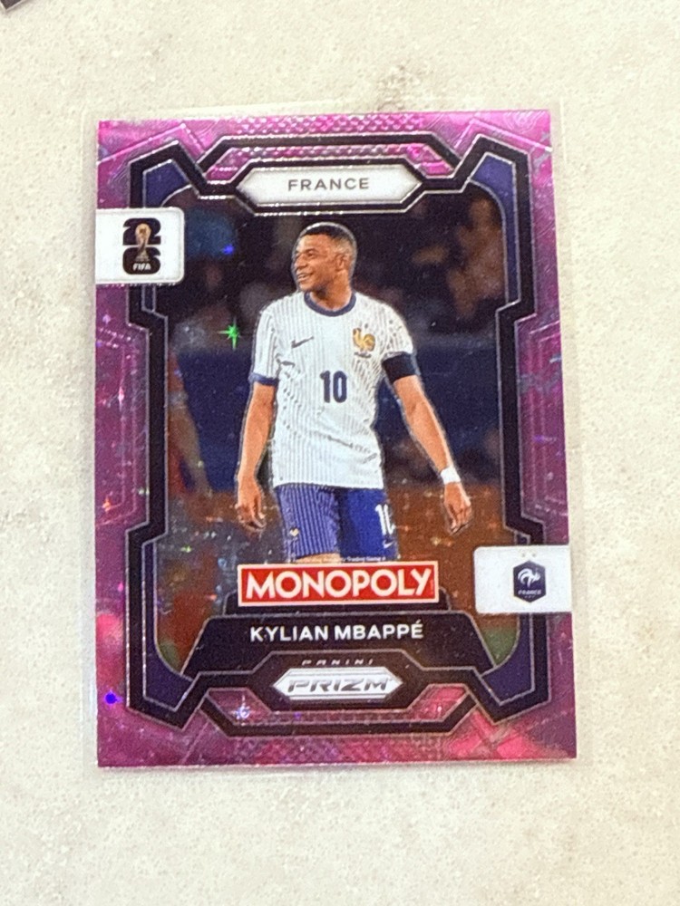 2026 Panini Prizm Fifa World Cup Monopoly Kylian Mbappe France Sparkle Pink SSP