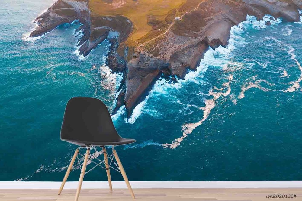 3D Overlooking Sea Coastal Landscape Wall Murals Wallpaper Murals Wall Sticker