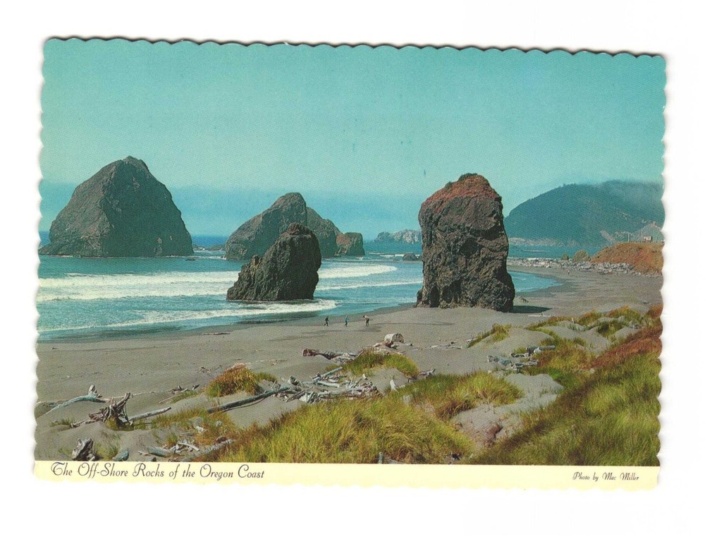 The offshore rocks of the Oregon Coast vintage postcard unposted