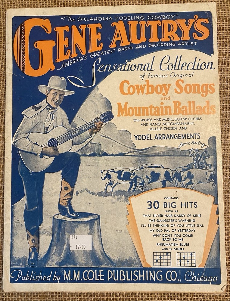 Gene Autry's Collection of Cowboy Songs and Mountain Ballads Guitar Piano Book