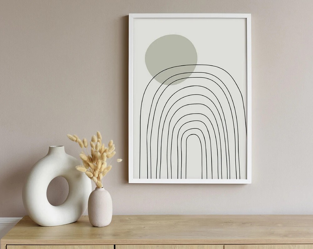 Abstract Art Deco Minimal Shapes Poster Premium Quality Choose your Size-image