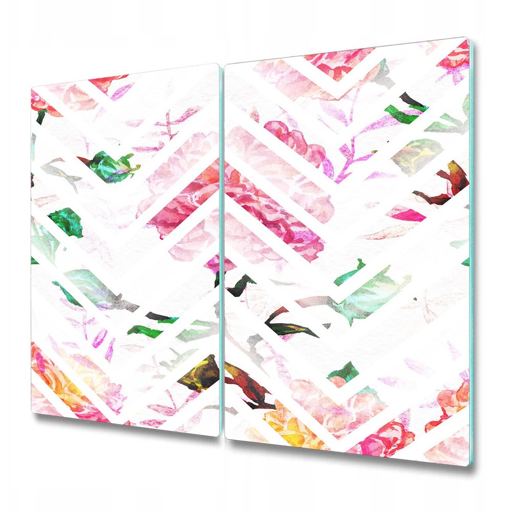 Glass Surface Protector Worktop saver Floral Chevron Floral Abstract Design