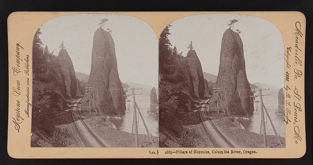 Columbia River Oregon Pillars of Hercules 1899 Rock Formation Stacked View