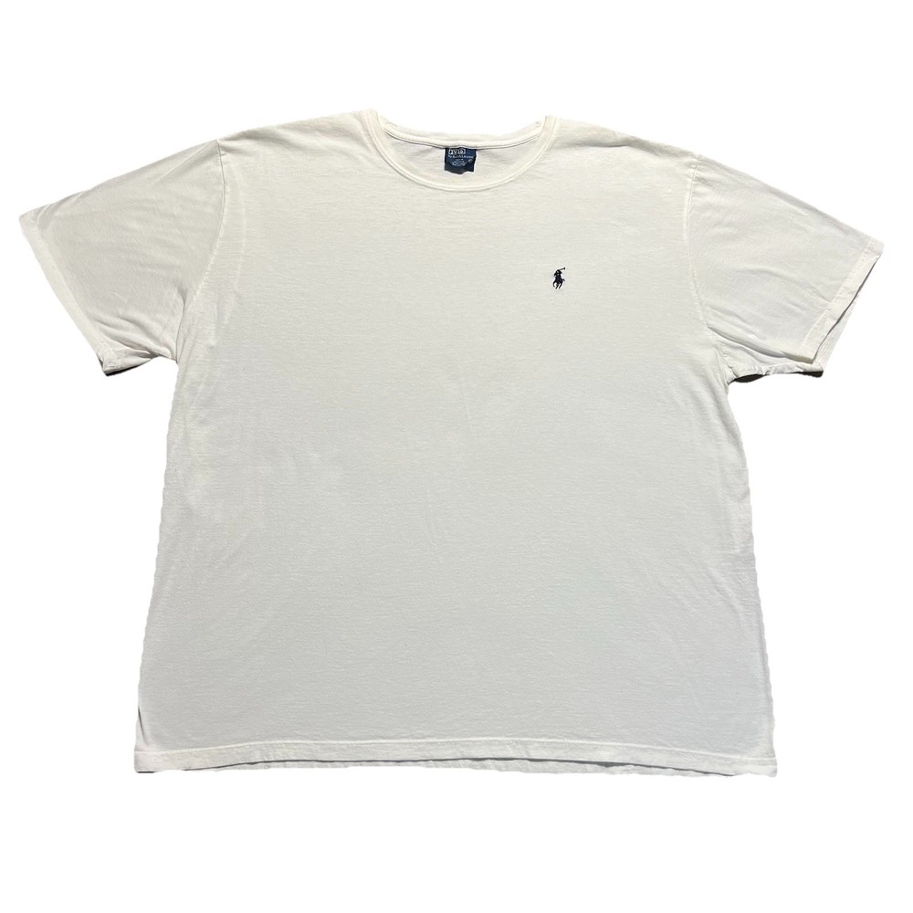 Polo Ralph Lauren Pony Logo T Shirt Mens XL White Classic Y2K