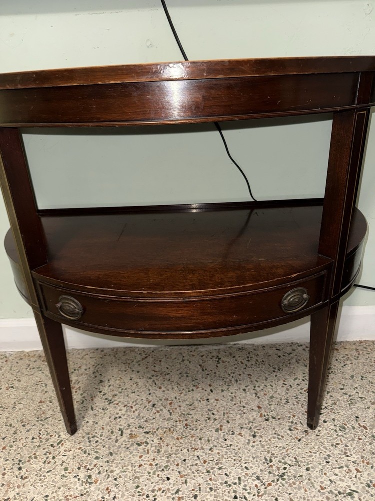 Vintage Brandt Mahogany Semicircle Console Table Model 4965 Entryway Accent