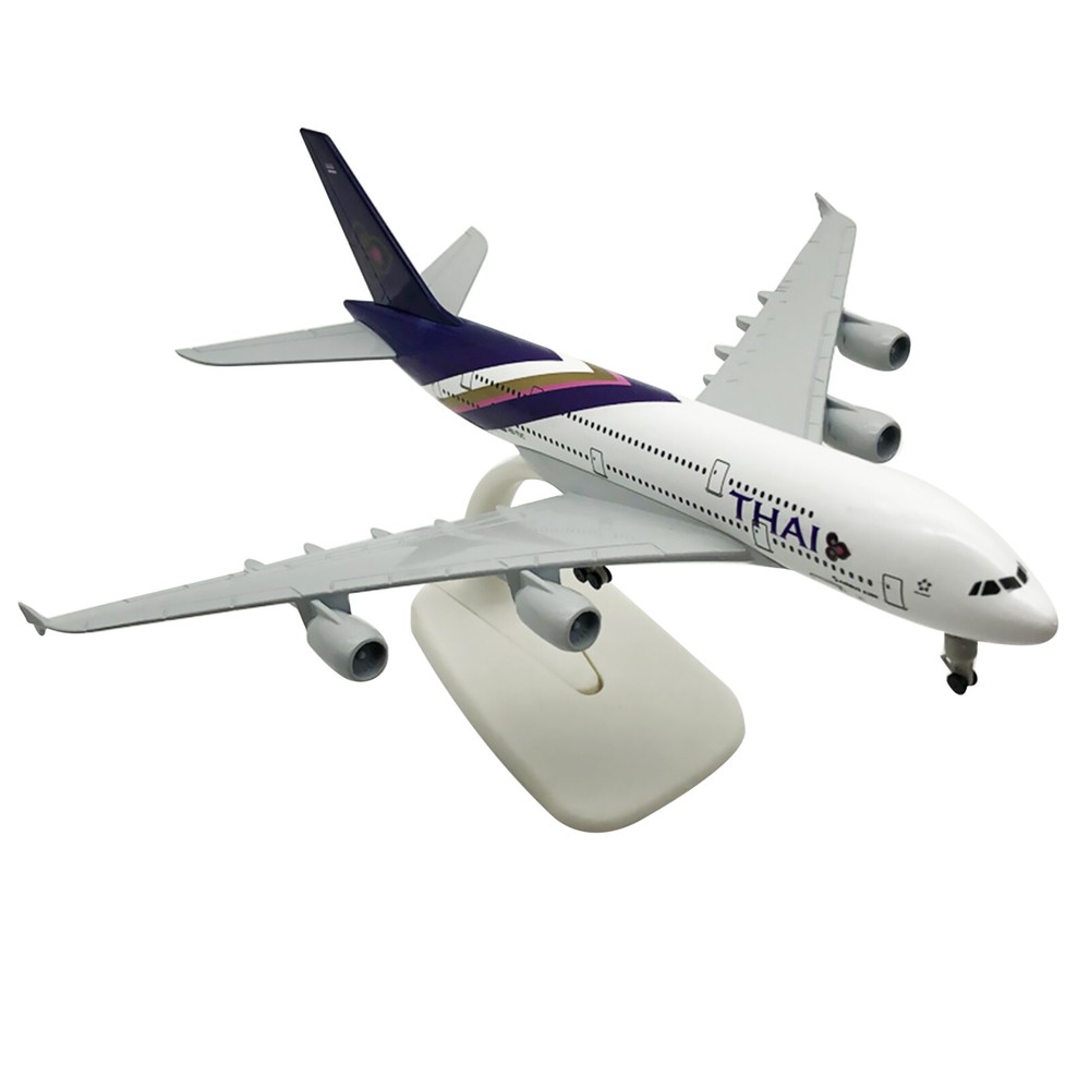 Avión de aleación Thai Airways A380 escala 1/400 20 cm modelo avión recuerdo