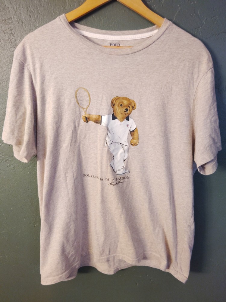 Polo Ralph Lauren Polo Bear Tennis Graphic XL Gray Short Sleeve T-Shirt