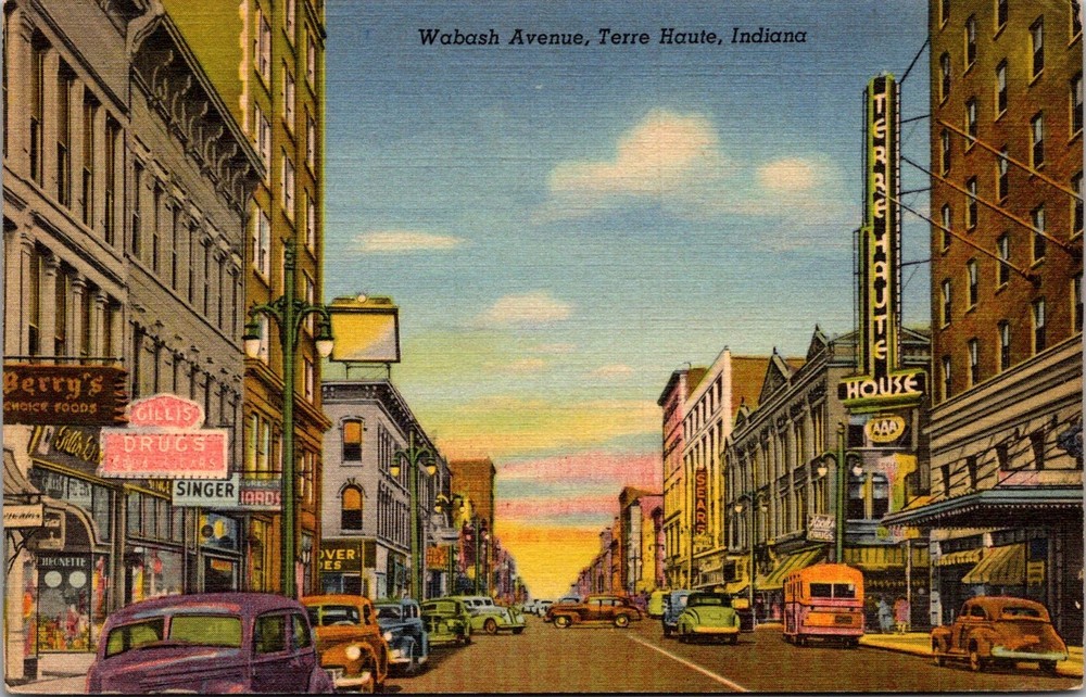 Dr Jim Stamps Wabash Avenue Terre Haute Indiana Vintage Postcard