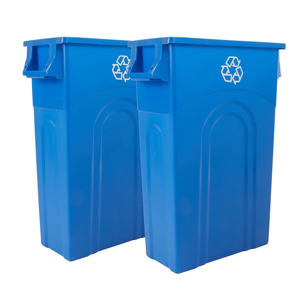 Highboy Recycling Container, 23 Gallon, Space Saving Slim Profile and Easy Ba...