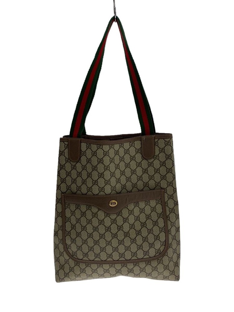 Gucci GG Supreme Sherry Line Leather Tote Bag with All-Over Print