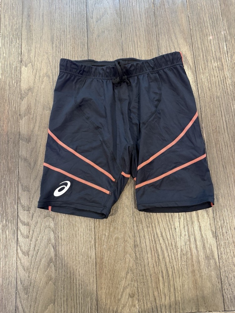 Mens ASICS Compression Shorts Running Half Tights Black Small