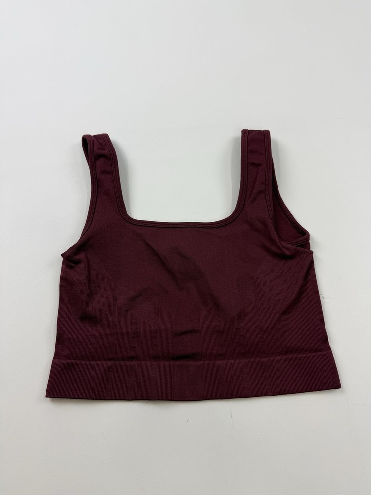 Knix Sports Bra Womens Small Red Seamless Longline Scoop Neck Stretch Top