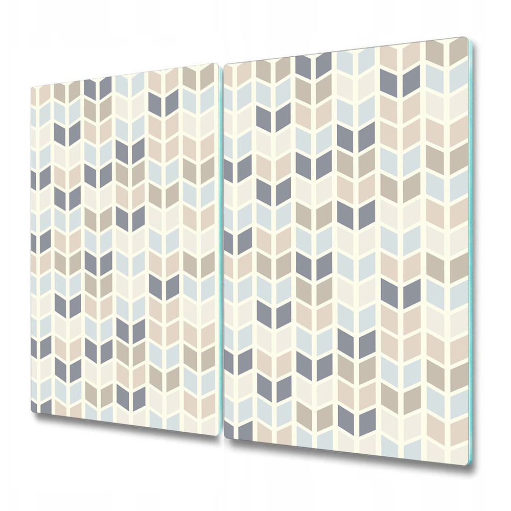 Glass Worktop Saver Geometric texture pastel tints blue & brown 2x30x52