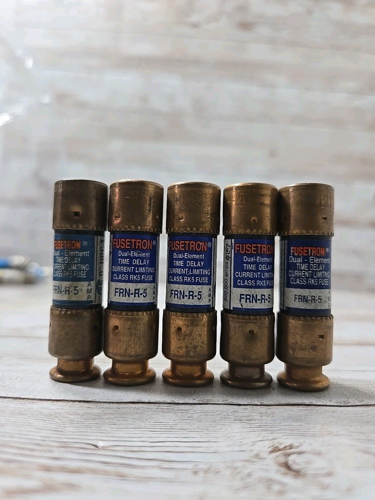 Bussmann Fusetron FRN-R-5 Dual Element Time Delay Fuse 250V Lot of 5