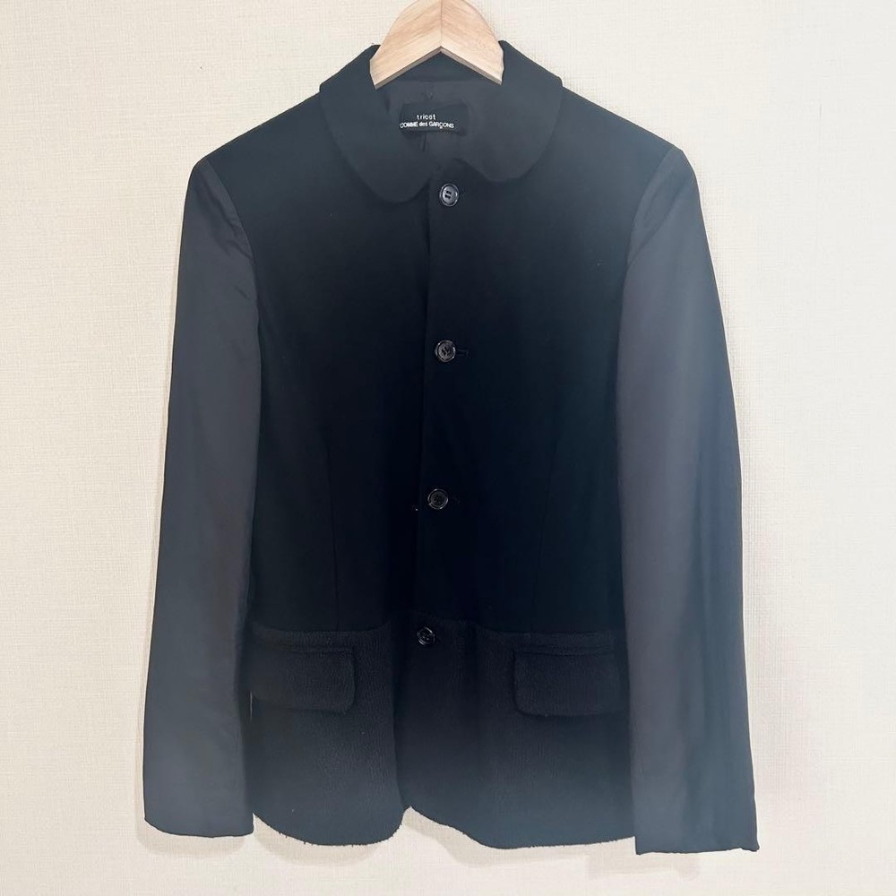 Comme des Garçons tricot tailored jacket, round collar, men's size 2000