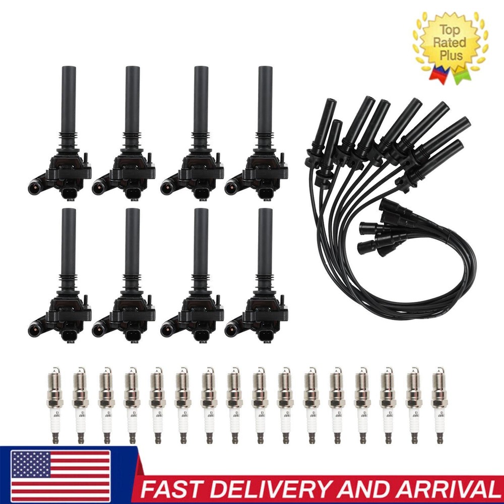 8x Ignition Coils 16x Iridium Spark Plugs 8x Wires Kit for Dodge Ram 1500 5.7L UF378